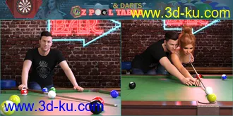 3D打印模型Z Pool Table and Darts for Genesis 8的图片