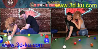 3D打印模型Z Pool Table and Darts for Genesis 8的图片