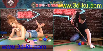 3D打印模型Z Pool Table and Darts for Genesis 8的图片