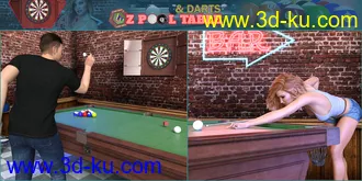 3D打印模型Z Pool Table and Darts for Genesis 8的图片