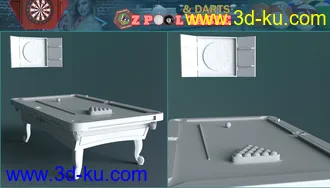 3D打印模型Z Pool Table and Darts for Genesis 8的图片