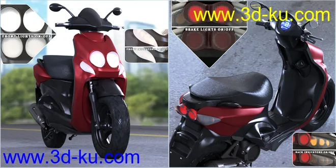 Z Scooter Fun and Poses for Genesis 3 and 8模型的图片2