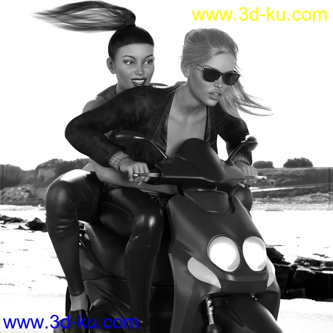 Z Scooter Fun and Poses for Genesis 3 and 8模型的图片3