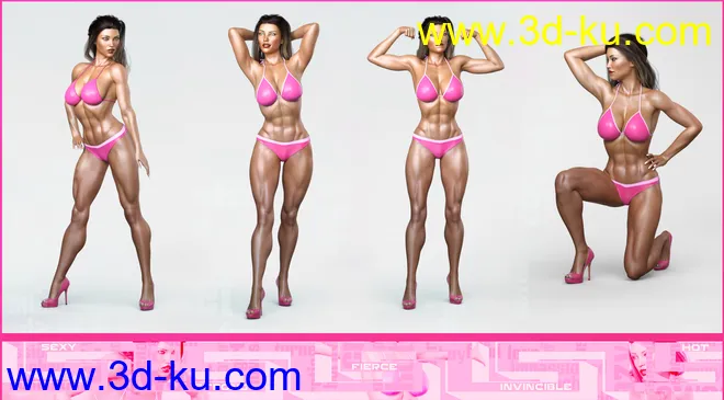 Z Sexy Bodybuilder Shape Preset and Poses for Genesis 8 Female模型的图片5
