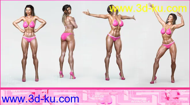 Z Sexy Bodybuilder Shape Preset and Poses for Genesis 8 Female模型的图片6