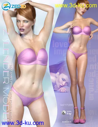 3D打印模型Z Slender Model Shape Preset and Poses for Genesis 8 Female的图片