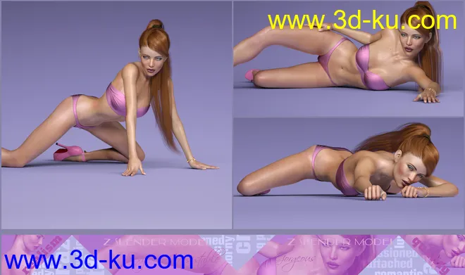 Z Slender Model Shape Preset and Poses for Genesis 8 Female模型的图片5