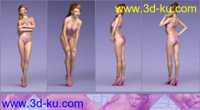 Z Slender Model Shape Preset and Poses for Genesis 8 Female模型的图片9