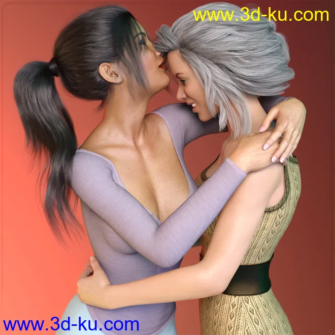 Z The Power of The Kiss Romantic Poses for Genesis 3 and 8模型的图片3