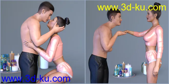 Z The Power of The Kiss Romantic Poses for Genesis 3 and 8模型的图片8