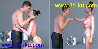 3D打印模型Z The Power of The Kiss Romantic Poses for Genesis 3 and 8的图片