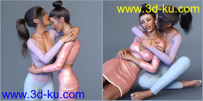 Z The Power of The Kiss Romantic Poses for Genesis 3 and 8模型的图片9