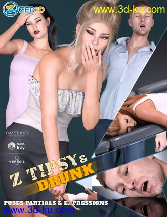 3D打印模型Z Tipsy and Drunk Poses and Expressions for Genesis 3 and 8的图片