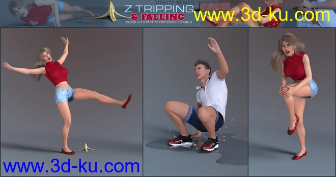 Z Tripping and Falling Pose Partials Mega Set模型的图片5