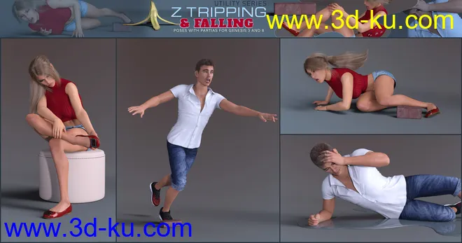 Z Tripping and Falling Pose Partials Mega Set模型的图片7