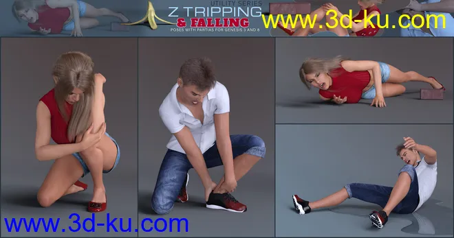 Z Tripping and Falling Pose Partials Mega Set模型的图片8