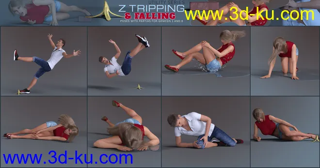 Z Tripping and Falling Pose Partials Mega Set模型的图片9