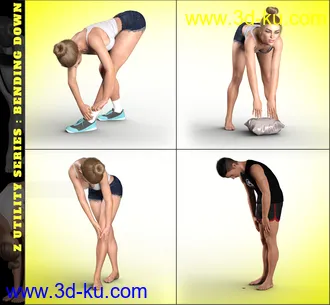 3D打印模型Z Utility Bending Down Poses and Partials for Genesis 3 and 8的图片