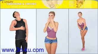3D打印模型Z Utility Laughing and Crying Poses and Expressions for Genesis 3 and 8的图片