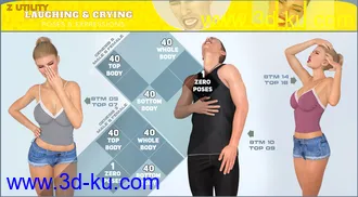 3D打印模型Z Utility Laughing and Crying Poses and Expressions for Genesis 3 and 8的图片