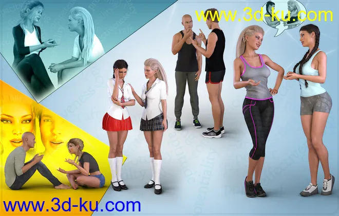 Z Utility Series - Conversation - Poses, Partials and Expressions for Genesis 3 & 8模型的图片3