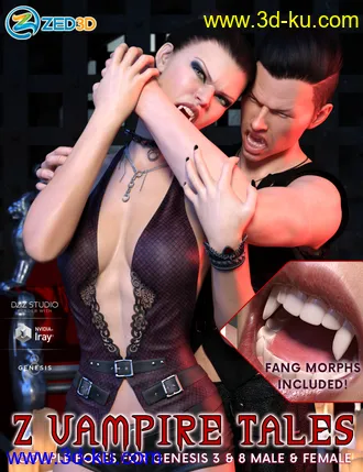 3D打印模型Z Vampire Tales Poses for Genesis 3 and 8的图片