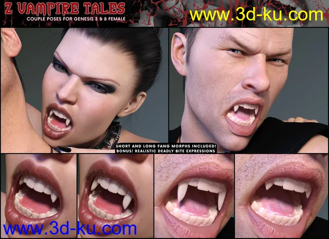 Z Vampire Tales Poses for Genesis 3 and 8模型的图片3