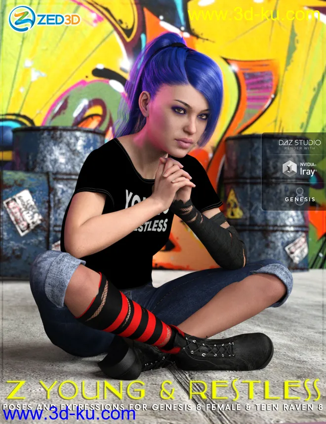 Z Young and Restless Poses for Teen Raven 8模型的图片1