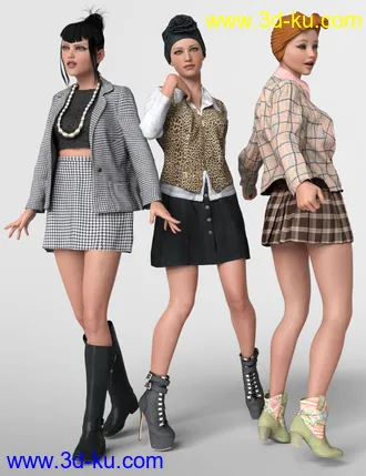 3D打印模型3 dForce Vintage Outfits for Genesis 8 Female的图片