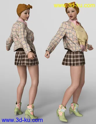 3D打印模型3 dForce Vintage Outfits for Genesis 8 Female的图片