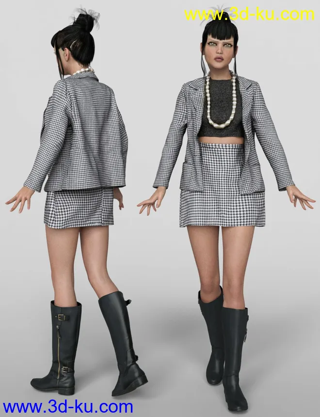 3 dForce Vintage Outfits for Genesis 8 Female模型的图片5