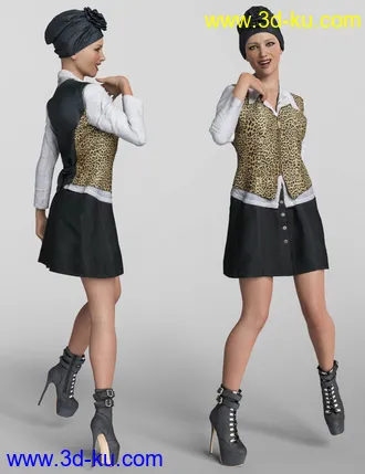 3D打印模型3 dForce Vintage Outfits for Genesis 8 Female的图片