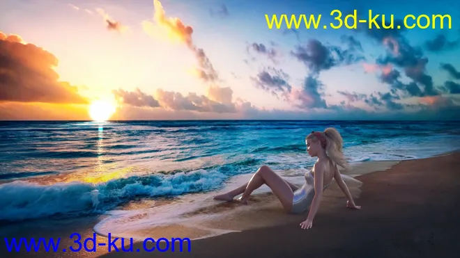 3D Photo Scenes - Sunset Beaches模型的图片4