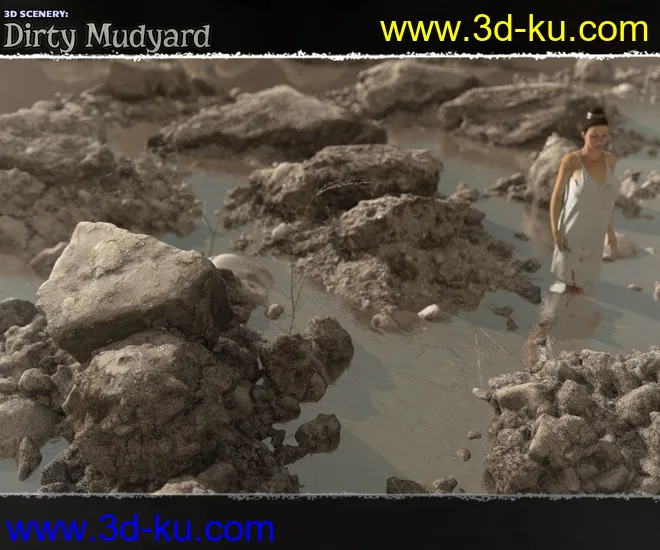 3D Scenery - Dirty Mudyard模型的图片1