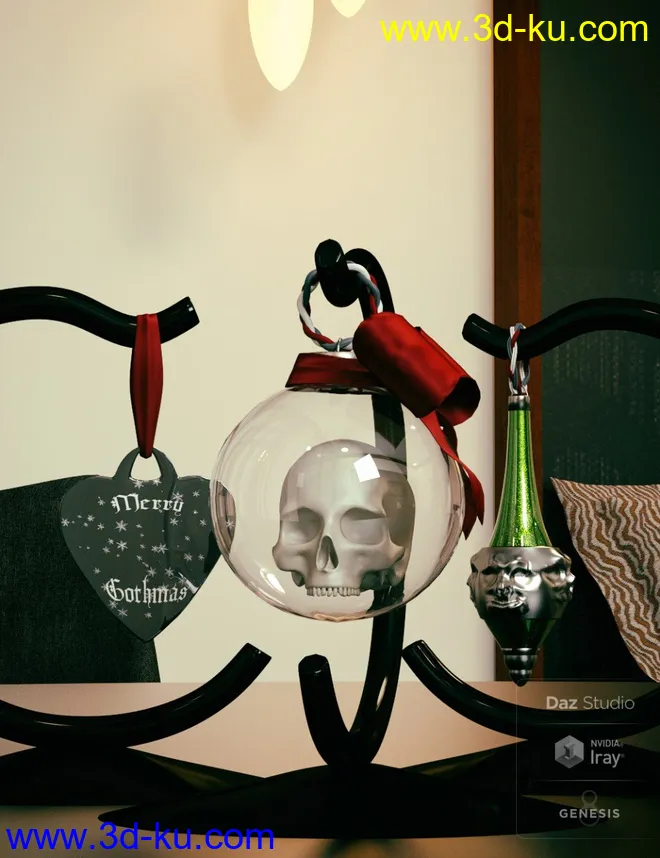 A Gothic Christmas Tabletop Decoration模型的图片1