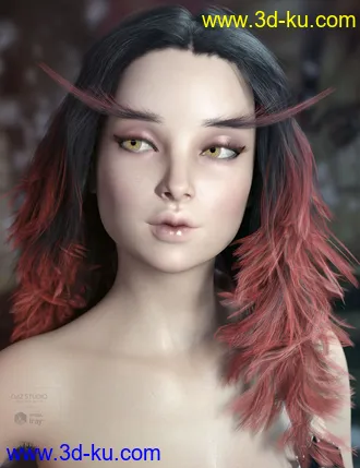 3D打印模型Addison Hair and Brows for Genesis 3 & 8 Female(s)的图片