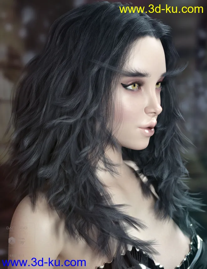 Addison Hair and Brows for Genesis 3 & 8 Female(s)模型的图片6