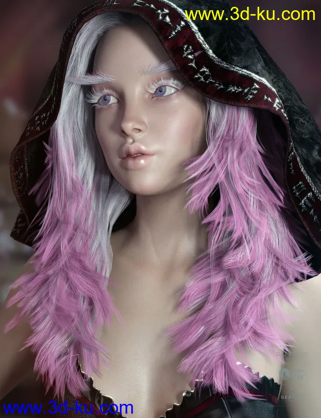 Addison Hair and Brows for Genesis 3 & 8 Female(s)模型的图片10