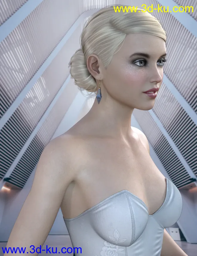 Adia Hair for CJ 8 and Genesis 8 Female(s)模型的图片1
