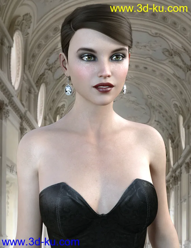 Adia Hair for CJ 8 and Genesis 8 Female(s)模型的图片4