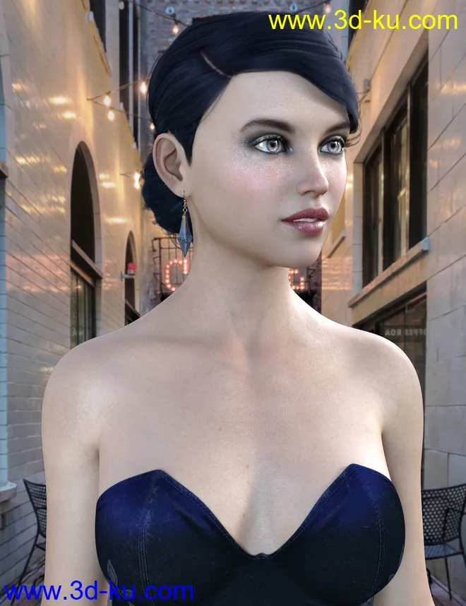 Adia Hair for CJ 8 and Genesis 8 Female(s)模型的图片7