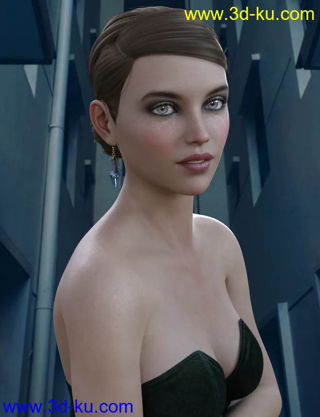 Adia Hair for CJ 8 and Genesis 8 Female(s)模型的图片8