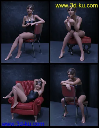 3D打印模型Advanced Seated Poses For Genesis 8 Female的图片