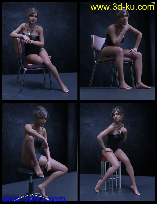 Advanced Seated Poses For Genesis 8 Female模型的图片8
