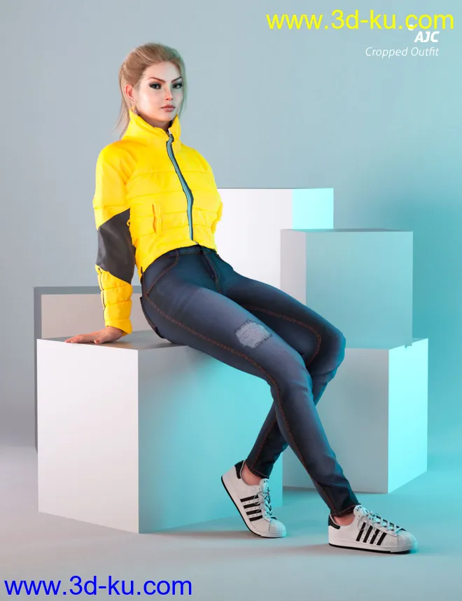 AJC Cropped Style Outfit For Genesis 8 Female(s)模型的图片2