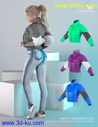 3D打印模型AJC Cropped Style Outfit For Genesis 8 Female(s)的图片