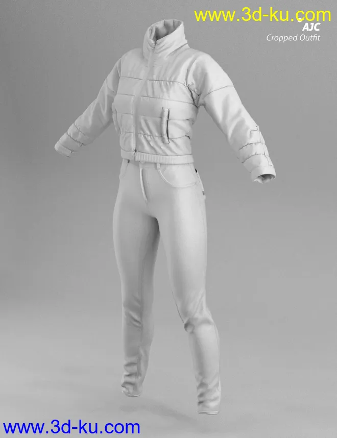 AJC Cropped Style Outfit For Genesis 8 Female(s)模型的图片7