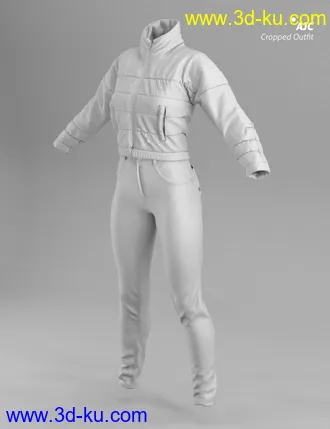 3D打印模型AJC Cropped Style Outfit For Genesis 8 Female(s)的图片