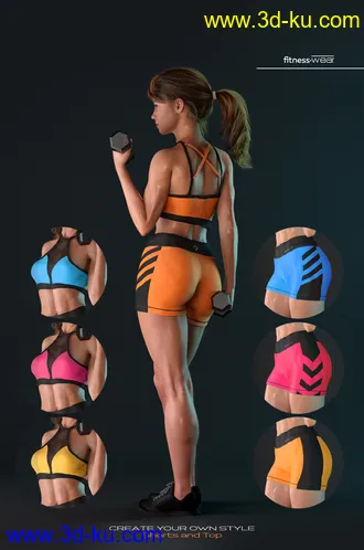 3D打印模型AJC I'm So Fitness Outfit for Genesis 8 Female(s)的图片