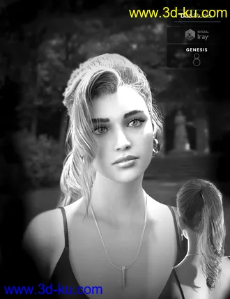 3D打印模型Alyssa PonyTail Hair for Genesis 8 Female(s)的图片